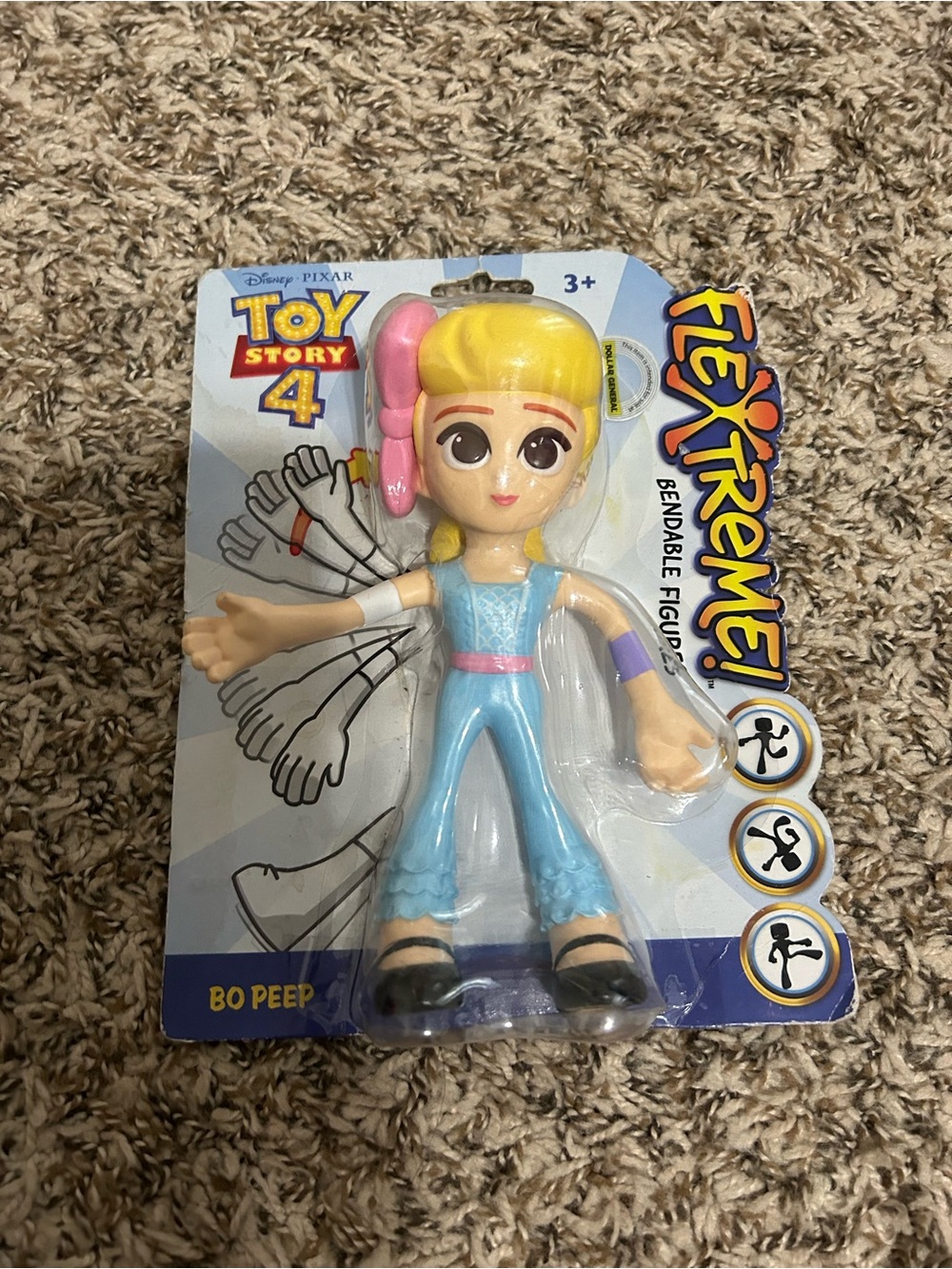 Disney Bo Peep Flexible Figure in Blue with Pink Bow